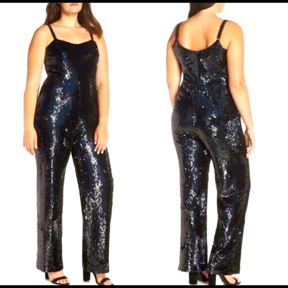 Dress the Population liquid black sequin jumper